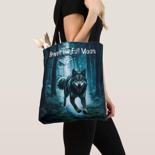 Tote Bag Halloween Wolf Feral (De près)