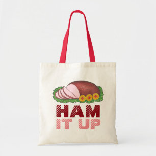 Tote Bag HAM IT UP Funny Christmas Holiday Foodie Fourre-to