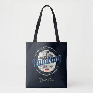 Tote Bag Hamburg Skyline Allemagne Vintage Holiday Souvenir