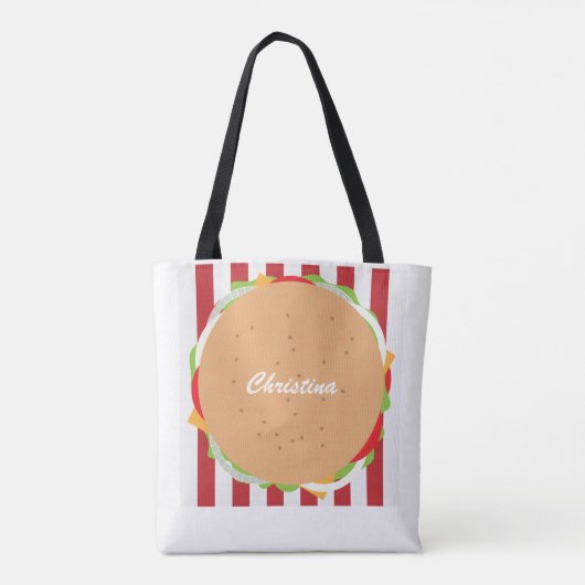 Tote Bag Hamburger cheeseburger mignon café (Dos)
