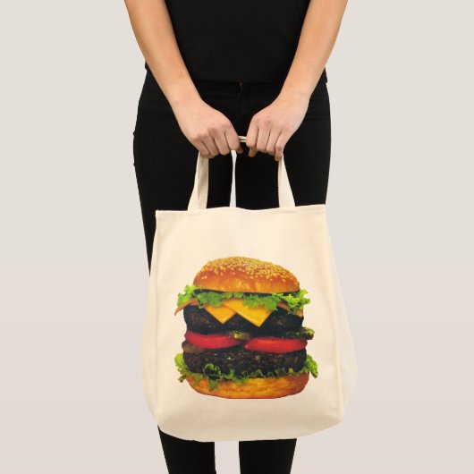 Tote Bag Hamburger de luxe double au fromage (Devant (produit))