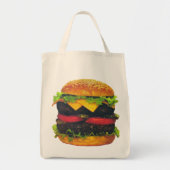 Tote Bag Hamburger de luxe double au fromage (Devant)