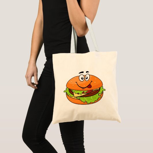 Tote Bag Hamburger Savoureux À Visage (Devant (produit))