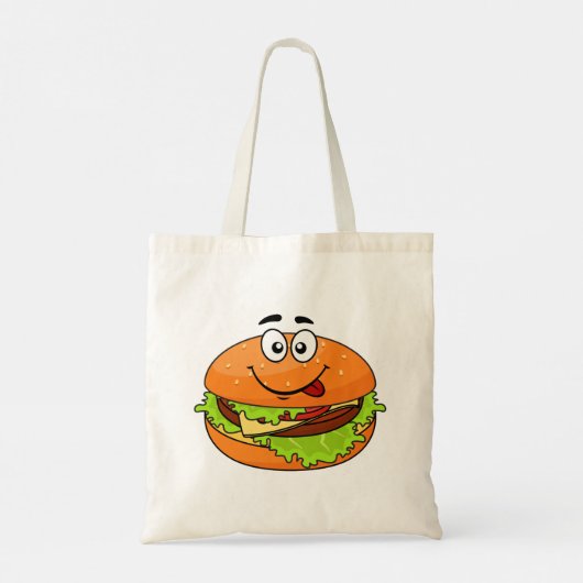Tote Bag Hamburger Savoureux À Visage (Dos)