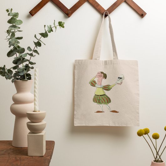 Tote Bag Hamlet Shakespeare Acteur Drôle Tenant un Crâne