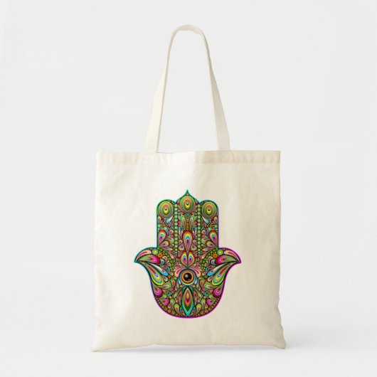 Tote Bag Hamsa Fatma Main Psychedelic Art (Devant)