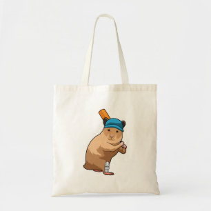 Tote Bag Hamster au cricket avec chauve-souris de cricket