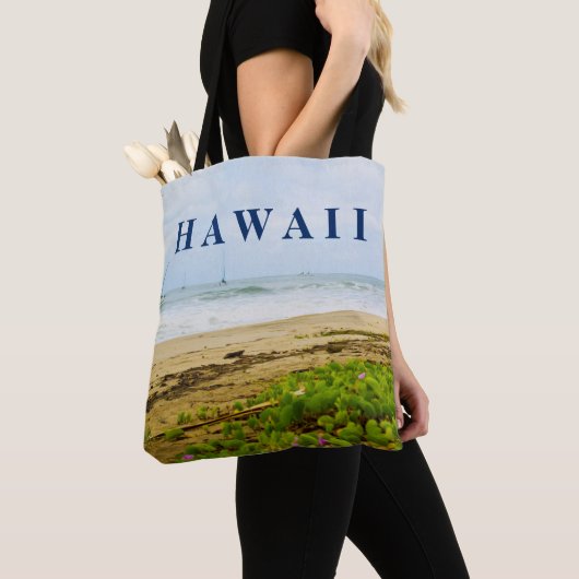 Tote Bag Hanalei Bay Kauai Hawaii Beach & Bateaux (De près)
