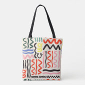 Tote Bag Hand drawn brush pattern, zigzags, lines and curve (Dos)