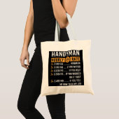 Tote Bag Handyman Horaire Note Drôle Handyman Cadeaux (Devant (produit))