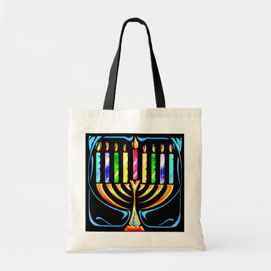 Tote Bag Hanoukka Menorah - Chanukah Menorah (Devant)