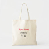 Tote Bag Happest holiday ajouter business logo nom q r code (Devant)
