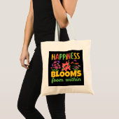 Tote Bag Happiness Blooms From Within Happiness Spring (Devant (produit))