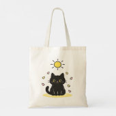 Tote Bag Happy Black Cat Sunshine (Dos)