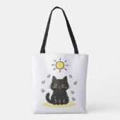 Tote Bag Happy Black Cat Sunshine (Dos)
