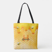 Tote Bag Happy Bumble abeilles miel nom goutte à goutte (Dos)