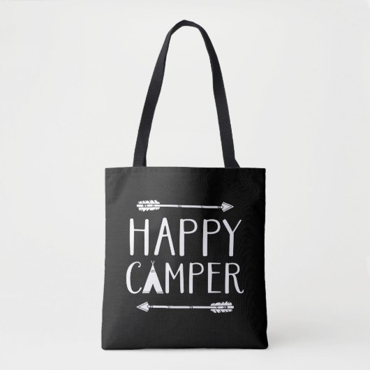 Tote Bag Happy Camper | Couleur modifiable (Devant)
