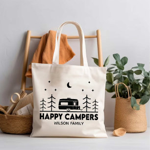 Tote Bag Happy Campers nom de famille Adventure Camp Life