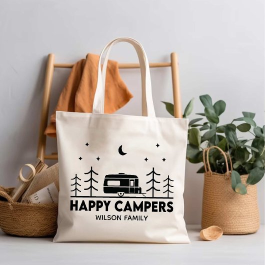 Tote Bag Happy Campers nom de famille Adventure Camp Life