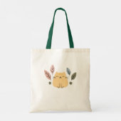 Tote Bag Happy Chat avec Feuilles Pastel (Dos)