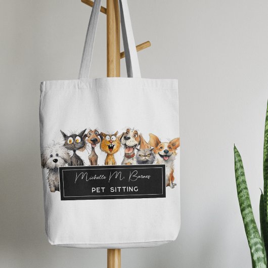 Tote Bag Happy Crazy Cats Chiens Animaux de compagnie
