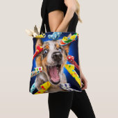 Tote Bag Happy Dog Party Blowers (De près)
