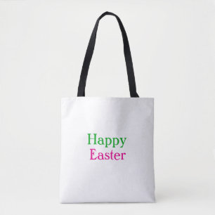Tote Bag Happy easter boho vert rose enfants ajouter nom ti
