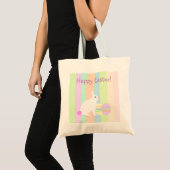 Tote Bag Happy Easter Bunny and Eggs (Devant (produit))