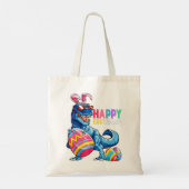 Tote Bag Happy Eastrawr T Rex Dinosaur Easter Bunny Egg Cos (Dos)