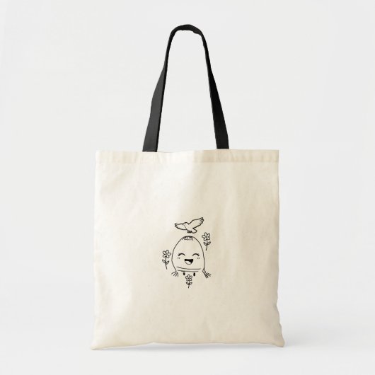 Tote Bag Happy Egg with Bird and Flowers (Devant)