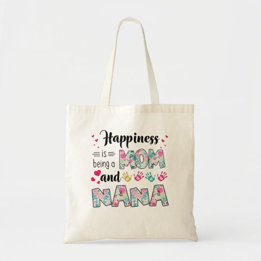 Tote Bag Happy être une maman et Nana (Devant)