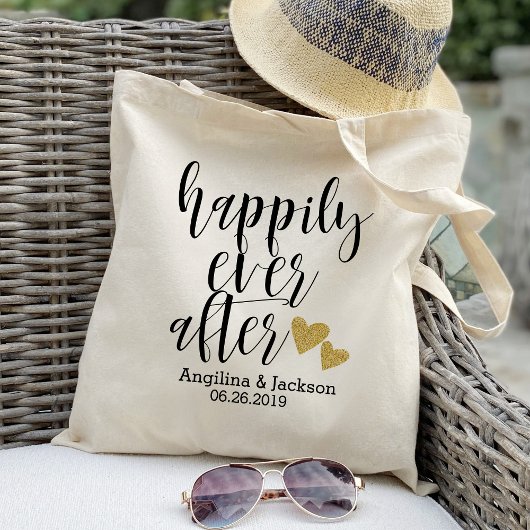 Tote Bag "Happy ever" Accueil Mariage personnalisé