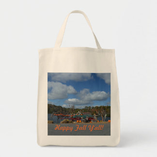 Tote Bag Happy Fall Y'all Automne Rustique Photographie Art
