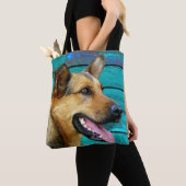 Tote Bag Happy German Shepherd dog (De près)