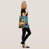 Tote Bag Happy German Shepherd dog (Sur le modèle)