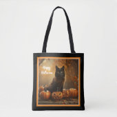 Tote Bag Happy Halloween Black Cat Collection (Devant)