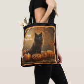 Tote Bag Happy Halloween Black Cat Collection (De près)