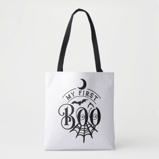 Tote Bag Happy Halloween Boo Moderne (Devant)