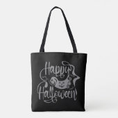 Tote Bag Happy Halloween chauves-souris Jack-o'-lantern (Dos)