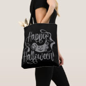 Tote Bag Happy Halloween chauves-souris Jack-o'-lantern (De près)