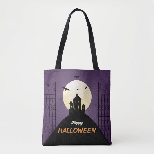 Tote Bag Happy Halloween Éffrayant Castle (Devant)
