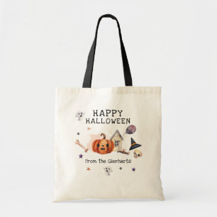 Tote Bag Happy Halloween Famille Traite Personnalisé