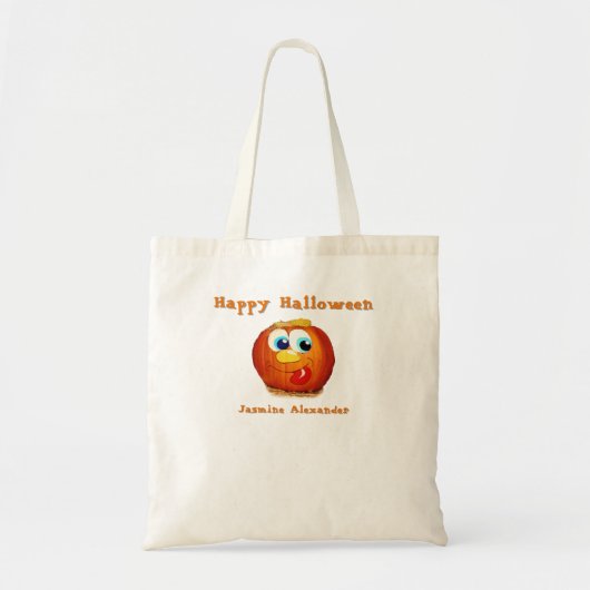 Tote Bag Happy Halloween goofy Jack-O-Lantern (Devant)