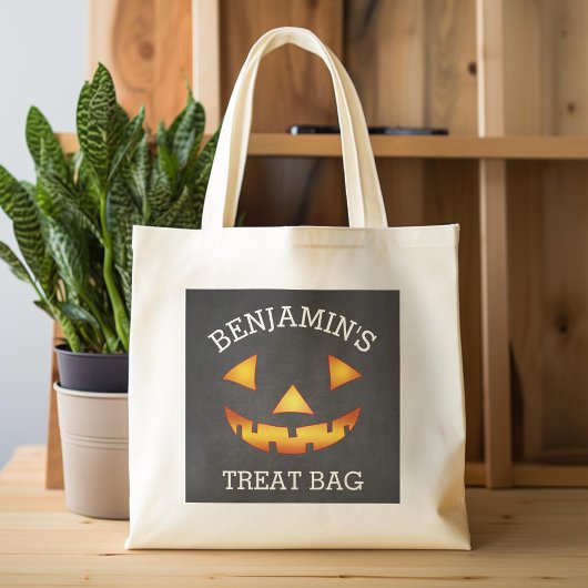 Tote Bag Happy Halloween Personnalisé Nom Jack-o-lanterne t