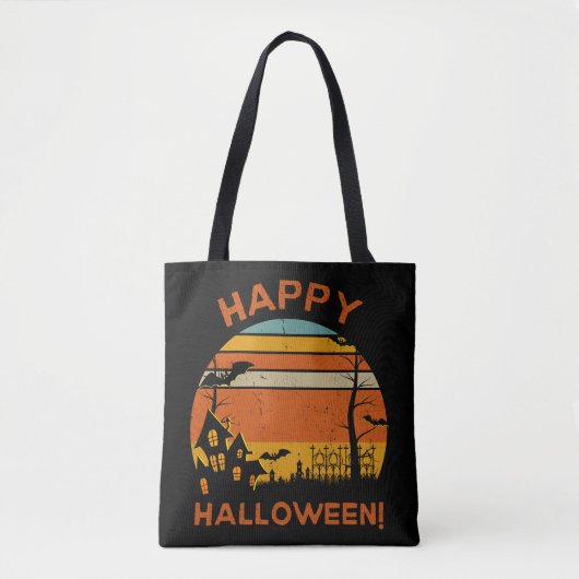 Tote Bag Happy Hallowen Retro Vintage (Devant)
