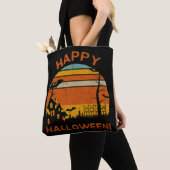 Tote Bag Happy Hallowen Retro Vintage (De près)