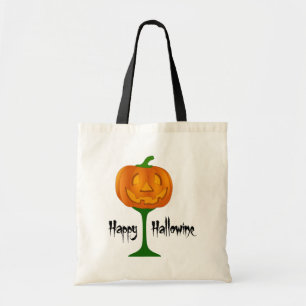 Tote Bag Happy Hallowine Vin Citrouille Halloween