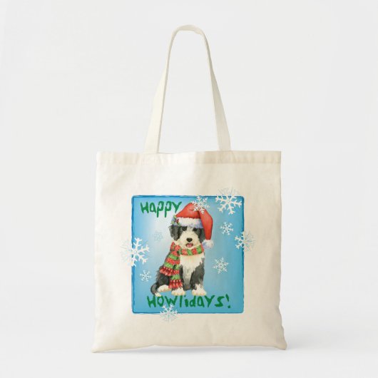 Tote Bag Happy Howliday Beardie (Devant)