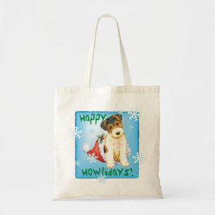 Tote Bag Happy Howliday Wire Fox Terrier