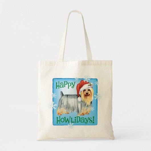 Tote Bag Happy Howlidays Silky Terrier (Devant)